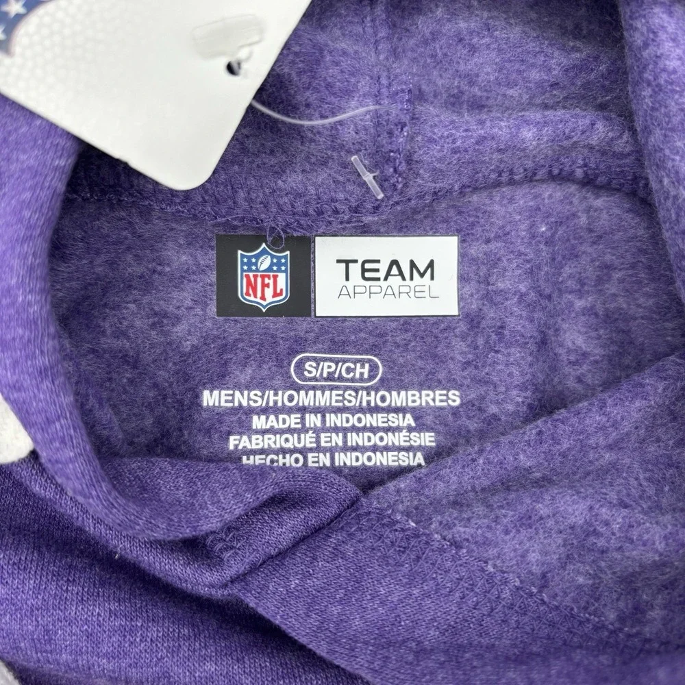 Minnesota Vikings Hoodie Mens Small NWT NFL Team Apparel Purple Pullover Logo